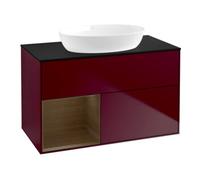 Villeroy & Boch V&B Meuble sous lavabo Finion 100, plaque d'abattant bleue, étagère réglable, Peo m Quantité:1