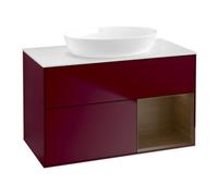 Villeroy & Boch V&B Meuble sous-lavabo Finion 100, Plaque de recouvrement blanc, Étagère wal ven, Peo m Quantité:1