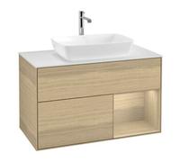 Villeroy & Boch V&B Meuble sous lavabo Finion 100, plaque de recouvrement blanche, tiroir Oa ven, Oa ven Quantité:1