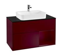 Villeroy & Boch V&B Meuble sous lavabo Finion 100, plaque de recouvrement bleue, étagère réglable Peo, Peo m Quantité:1