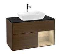 Villeroy & Boch V&B Meuble sous lavabo Finion 100, plaque de recouvrement bleue, tiroir Oa ven, façade ven Quantité:1