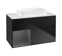 Villeroy & Boch V&B Meuble sous lavabo Finion 100x60,3 cm, Anthracite mat, bleu mat Lac Quantité:1