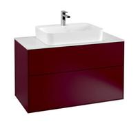 Villeroy & Boch V&B Meuble sous lavabo Finion 100x60,3 cm, plan de travail blanc, Peony mat Quantité:1
