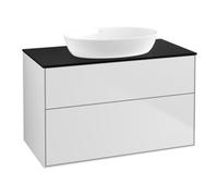 Villeroy & Boch V&B Meuble sous lavabo Finion 100x60,3 cm, plaque d'abattant bleu mat, blanc mat Lac Quantité:1