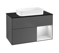Villeroy & Boch V&B Meuble sous lavabo Finion 100x60,3 cm, Rg dr blanc mat Lac, anthracite m Quantité:1
