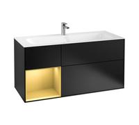 Villeroy & Boch V&B Meuble sous lavabo Finion 119,6x59,1cm, rég. gauche, bleu mat Lac Quantité:1