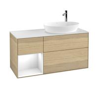 Villeroy & Boch V&B Meuble sous lavabo Finion 120 cm, Blanc brillant, Réglette LED blanche, Venise Quantité:1
