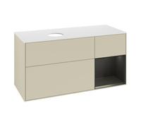 Villeroy & Boch V&B Meuble sous lavabo Finion 120 cm, blanc mat, bleu réglisse mat laqué, gris mat laqué Quantité:1