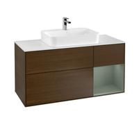 Villeroy & Boch V&B Meuble sous lavabo Finion 120 cm, blanc mat, côté droit, huile avec laque, noyer veinée Quantité:1