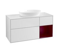 Villeroy & Boch V&B Meuble sous lavabo Finion 120 cm, blanc mat, laqué, réglette LED, blanc laqué Quantité:1