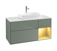 Villeroy & Boch V&B Meuble sous lavabo Finion 120 cm, blanc mat, poignée or mate laquée, huilé mat laqué Quantité:1