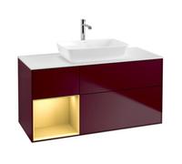 Villeroy & Boch V&B Meuble sous lavabo Finion 120 cm, blanc mat, réglette or mat, poignée m Quantité:1