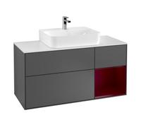 Villeroy & Boch V&B Meuble sous lavabo Finion 120 cm, blanc mat, tiroir droit Peo, anthracite mat Quantité:1
