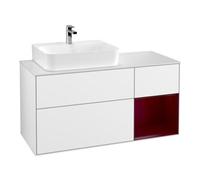 Villeroy & Boch V&B Meuble sous lavabo Finion 120 cm, blanc mat, tiroir droit Peo, blanc brillant laqué Quantité:1