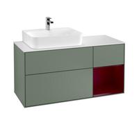 Villeroy & Boch V&B Meuble sous-lavabo Finion 120 cm, blanc mat, tiroir droit Peo, poignée métal laqué Quantité:1