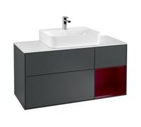 Villeroy & Boch V&B Meuble sous lavabo Finion 120 cm, blanc mat, tiroir droit, poignée métal brossé avec laque Quantité:1