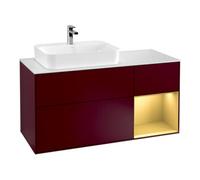 Villeroy & Boch V&B Meuble sous lavabo Finion 120 cm, blanc mat, tiroir droit, poignée métal Quantité:1