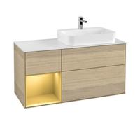 Villeroy & Boch V&B Meuble sous lavabo Finion 120 cm, blanc mat, tiroir gauche, poignée venise Quantité:1