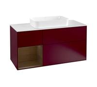 Villeroy & Boch V&B Meuble sous-lavabo Finion 120 cm, blanc mat, tiroir gauche, poignées métal Quantité:1