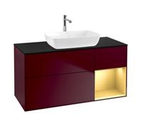 Villeroy & Boch V&B Meuble sous lavabo Finion 120 cm, bleu clair, étagère or laqué, poignée m Quantité:1