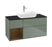 Villeroy & Boch V&B Meuble sous lavabo Finion 120 cm, bleu clair, rangement en noyer, olivier mat laqué Quantité:1