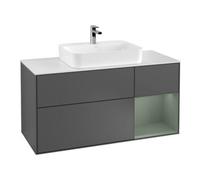 Villeroy & Boch V&B Meuble sous-lavabo Finion 120 cm, éclairage mural, anthracite, placage bois, poignée réglable, droite Quantité:1
