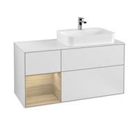 Villeroy & Boch V&B Meuble sous lavabo Finion 120 cm, éclairage mural, blanc mat Lacquer Quantité:1