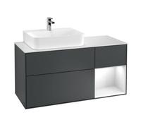Villeroy & Boch V&B Meuble sous lavabo Finion 120 cm, éclairage mural, blanc mat, laqué, bleu moyen Quantité:1