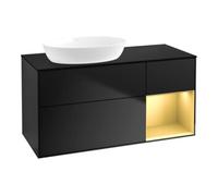 Villeroy & Boch V&B Meuble sous lavabo Finion 120 cm, éclairage mural, placage bois, laqué or, bleu laqué Quantité:1