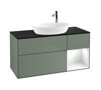 Villeroy & Boch V&B Meuble sous lavabo Finion 120 cm, Pl b m, Écl. murale, Rg g wh. Laqué, Oli. m Laqué Quantité:1