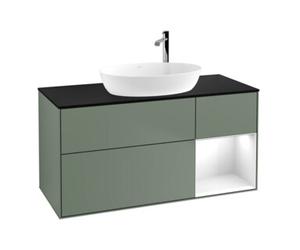 Villeroy & Boch V&B Meuble sous lavabo Finion 120 cm, Pl b m, Écl. murale, Rg g wh. Laqué, Oli. m Laqué Quantité:1