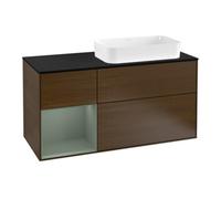 Villeroy & Boch V&B Meuble sous lavabo Finion 120 cm, Pl b m, Éclairage mural, Rg g, Oli. m Lac, noyer ven Quantité:1
