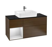 Villeroy & Boch V&B Meuble sous lavabo Finion 120 cm, Pl b m, Étagère gauche blanche, m Lac, wal ven Quantité:1