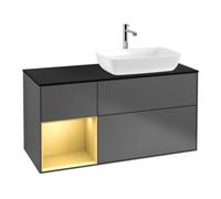 Villeroy & Boch V&B Meuble sous lavabo Finion 120 cm, Pl b m, Reg gol m Lac, Anthrac. m Quantité:1