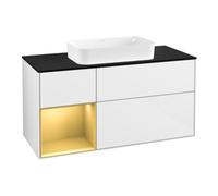 Villeroy & Boch V&B Meuble sous lavabo Finion 120 cm, Pl b m, Reg li gol m, blanc brillant Lac Quantité:1