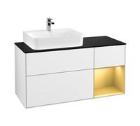 Villeroy & Boch V&B Meuble sous lavabo Finion 120 cm, Pl b m, Reg re gol m, blanc brillant Lac Quantité:1