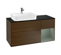 Villeroy & Boch V&B Meuble sous lavabo Finion 120 cm, Pl b m, Rg re Oli. m Lac, noyer vein. Quantité:1