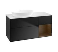 Villeroy & Boch V&B Meuble sous lavabo Finion 120 cm, pl. bl. mat, rég. noyer ven., bleu mat laqué Quantité:1