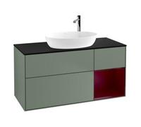 Villeroy & Boch V&B Meuble sous lavabo Finion 120 cm, Pl blanc mat, Caisson chêne mat laqué, Poignées mat laqué Quantité:1