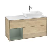 Villeroy & Boch V&B Meuble sous lavabo Finion 120 cm, pl blanc mat, rég olive mat laqué, oa ven Quantité:1