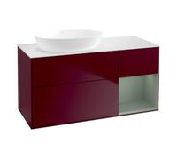 Villeroy & Boch V&B Meuble sous lavabo Finion 120 cm, Pl blanc mat, Reg olive mat, Peo mat Quantité:1