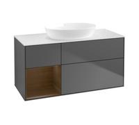 Villeroy & Boch V&B Meuble sous-lavabo Finion 120 cm, pl blanc mat, rég waln, anthracite m Quantité:1