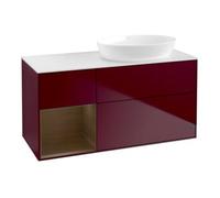 Villeroy & Boch V&B Meuble sous lavabo Finion 120 cm, pl blanc mat, régulateur noyer ven, Peo m Quantité:1