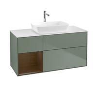 Villeroy & Boch V&B Meuble sous lavabo Finion 120 cm, pl blanc mat, régule noyer ven, oli mat laqué Quantité:1