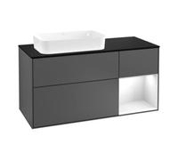 Villeroy & Boch V&B Meuble sous-lavabo Finion 120 cm, Pl blanc mat, Rev gris blanc laqué, Anthracite m Quantité:1