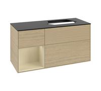 Villeroy & Boch V&B Meuble sous lavabo Finion 120 cm, Pl blanc mat, Rg gauche, si gris mat Lac, Oa ven Quantité:1