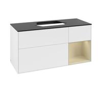 Villeroy & Boch V&B Meuble sous lavabo Finion 120 cm, Pl blanc mat, Rg gris ciment Laqué, blanc mat Lac Quantité:1