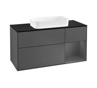 Villeroy & Boch V&B Meuble sous lavabo Finion 120 cm, Pl blanc mat, Rg rouge Am, Anthracite mat Quantité:1
