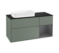 Villeroy & Boch V&B Meuble sous-lavabo Finion 120 cm, Pl blanc mat, Rg rouge Am, Oli mat laqué Quantité:1