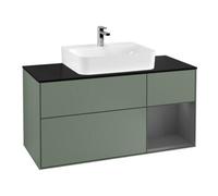 Villeroy & Boch V&B Meuble sous lavabo Finion 120 cm, Pl blanc mat, Rg rouge Ambré, Oli mat laqué Quantité:1